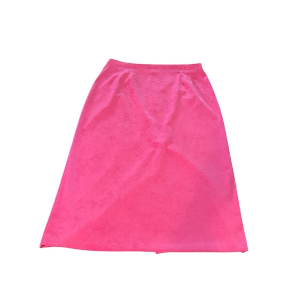 Briggs New York Pink Faux Suede Skirt with Zippered Back Size 14